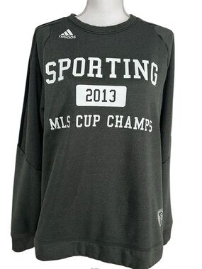 ADIDAS / Gray Crewneck / Sporting Kansas City 2013 MLS Cup Sweatshirt / Large